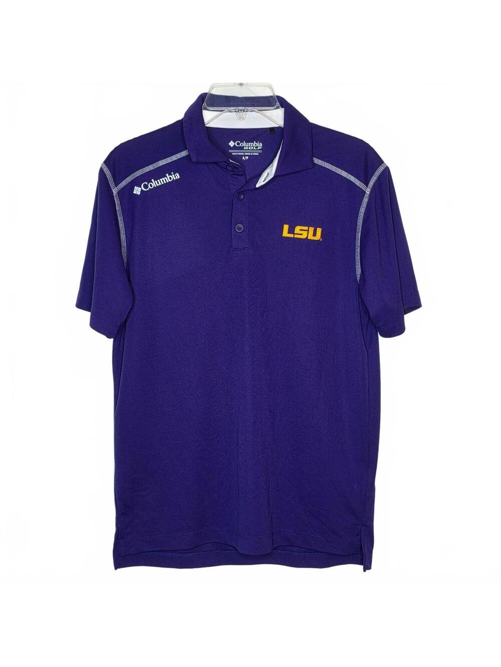 Columbia Men's LSU Purple Polo SIZE SMALL Golf Athleisure Football